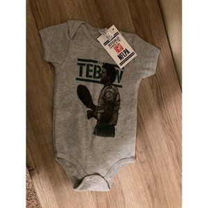 Tim Tebow Graphic Bodysuit 3-6 Months American Apparel Cotton Blend Gray NFL NWT